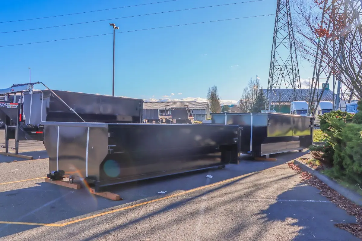 Roll-off dumpster ready for waste disposal at job site for 12 Yard Dumpster Rental in Matawan